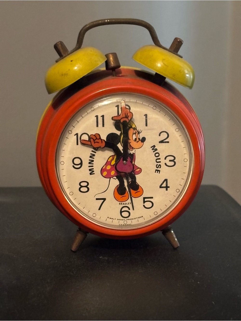 Disney Minnie Mouse Red and Yellow Twin-Bell Alarm Clock